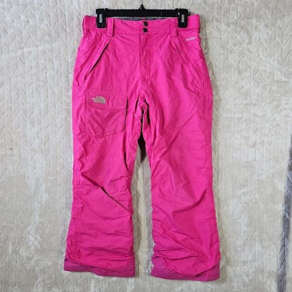 The North Face Hyvent Ski Pants Girls Large Pink Outdoor Winter Cargo Utility - Picture 1 of 11